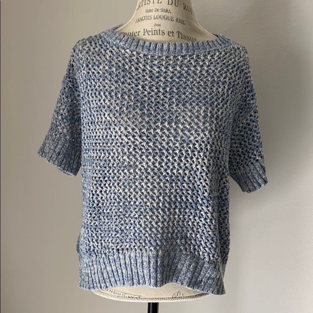 Loft blue open weave shirt size M so cute